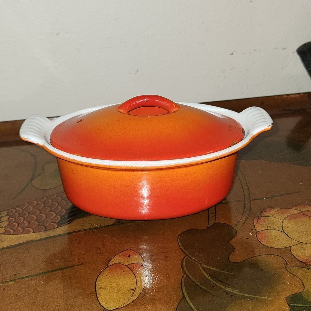 Vintage Descoware Mini Casserole Enameled Pot